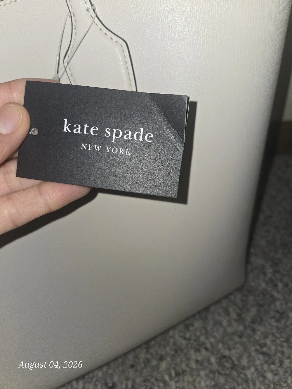 kate spade Cream Leather Bleecker Large Tote